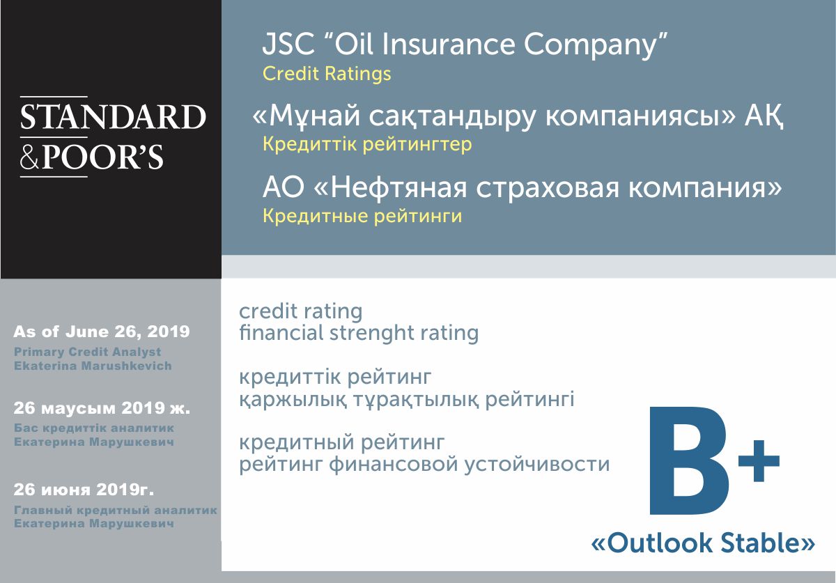 Standard & Poor's подтвердило рейтинг АО "НСК" на уровне B+ прогноз стабильный.